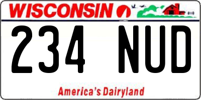 WI license plate 234NUD