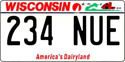 WI license plate 234NUE