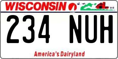 WI license plate 234NUH