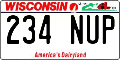 WI license plate 234NUP