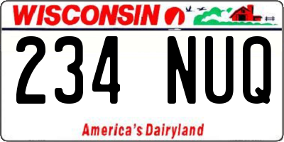 WI license plate 234NUQ