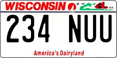 WI license plate 234NUU