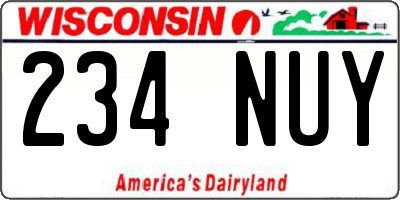 WI license plate 234NUY