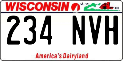 WI license plate 234NVH