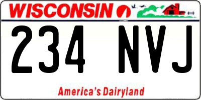WI license plate 234NVJ
