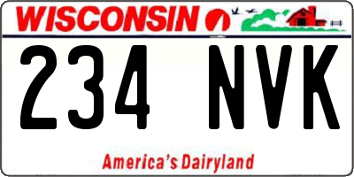 WI license plate 234NVK
