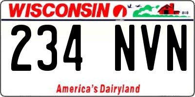 WI license plate 234NVN