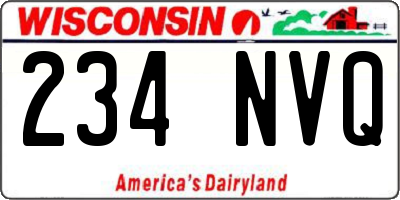 WI license plate 234NVQ