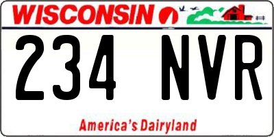 WI license plate 234NVR