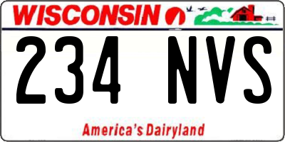 WI license plate 234NVS