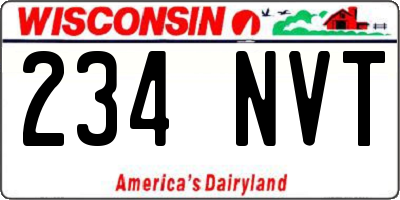 WI license plate 234NVT