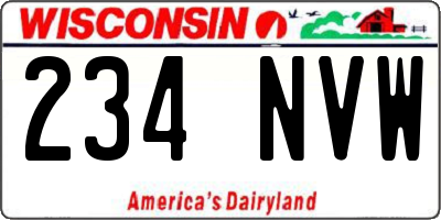 WI license plate 234NVW