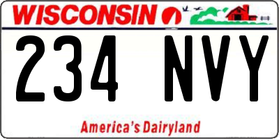 WI license plate 234NVY
