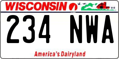 WI license plate 234NWA