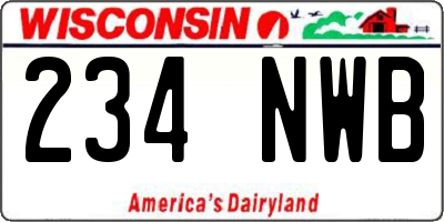 WI license plate 234NWB