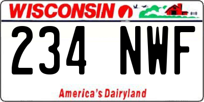 WI license plate 234NWF