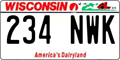 WI license plate 234NWK