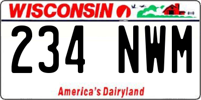 WI license plate 234NWM