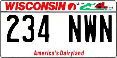 WI license plate 234NWN