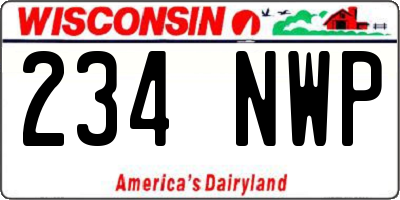 WI license plate 234NWP