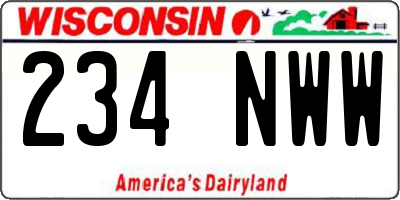 WI license plate 234NWW