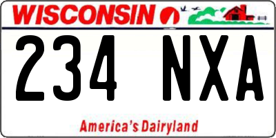 WI license plate 234NXA
