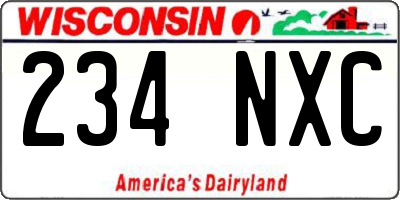WI license plate 234NXC