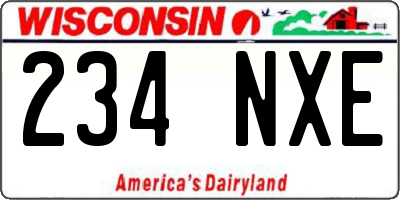 WI license plate 234NXE