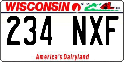 WI license plate 234NXF