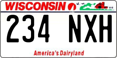 WI license plate 234NXH