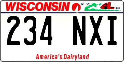 WI license plate 234NXI