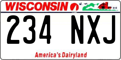 WI license plate 234NXJ