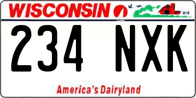 WI license plate 234NXK