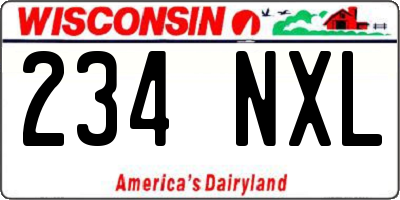 WI license plate 234NXL