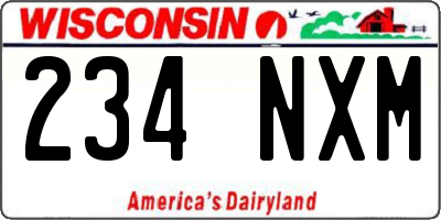 WI license plate 234NXM