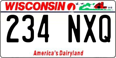 WI license plate 234NXQ