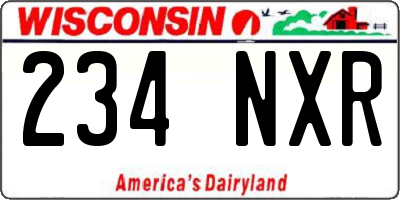 WI license plate 234NXR