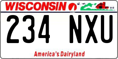 WI license plate 234NXU