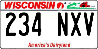 WI license plate 234NXV
