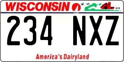 WI license plate 234NXZ