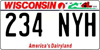 WI license plate 234NYH