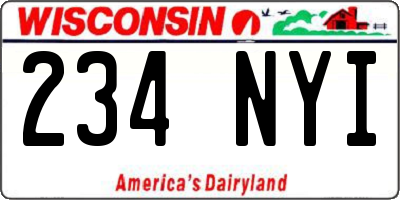 WI license plate 234NYI