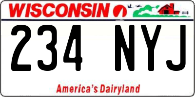 WI license plate 234NYJ