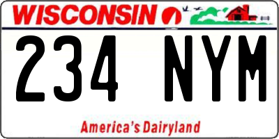 WI license plate 234NYM