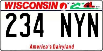 WI license plate 234NYN