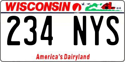 WI license plate 234NYS