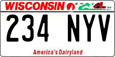 WI license plate 234NYV
