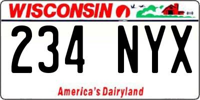 WI license plate 234NYX