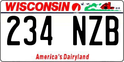 WI license plate 234NZB