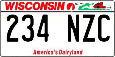 WI license plate 234NZC